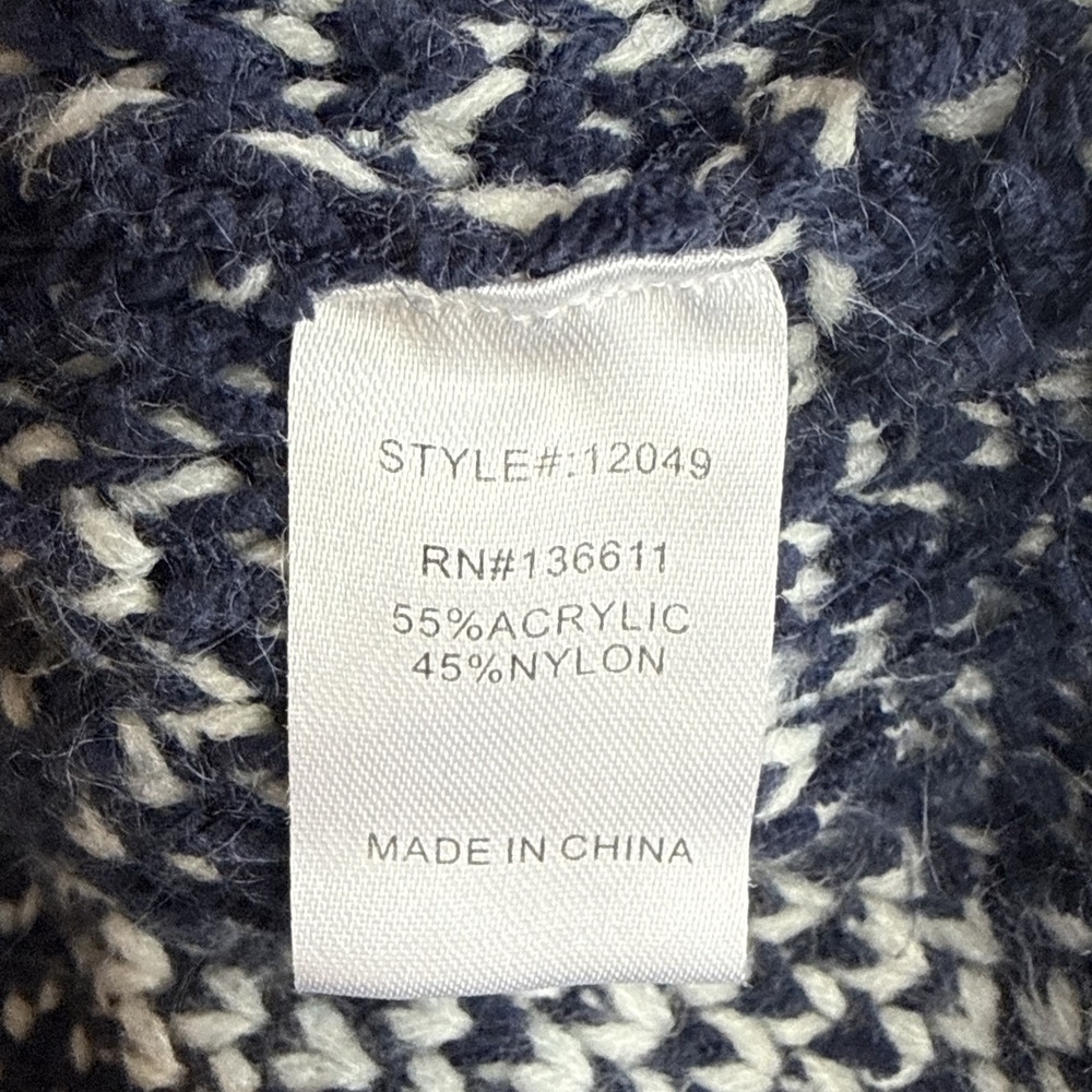 P.S. Love Star Knit Sweater Blue White Stars Woman's Xl 2x V Neck - Picture 8 of 10